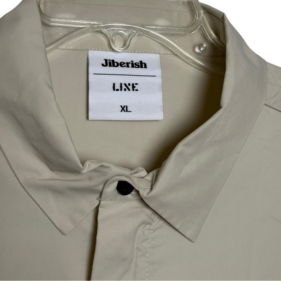 Line Skis X Jiberish Coaches Shacket Size XL Beige Windbreaker Jacket Rare 2021 - Picture 4 of 10